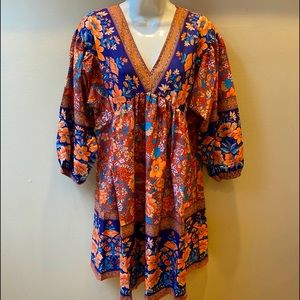 🌻Bohemian Style Peasant Sundress Women’s Size Medium Balloon Sleeves
